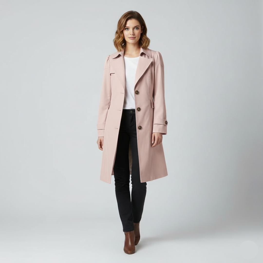 Damen Trenchcoat Chamora aus Hochwertigem Polyester – Modische Jacke für Business und Freizeit in Neutrale Farben, Größen M-5XL 0