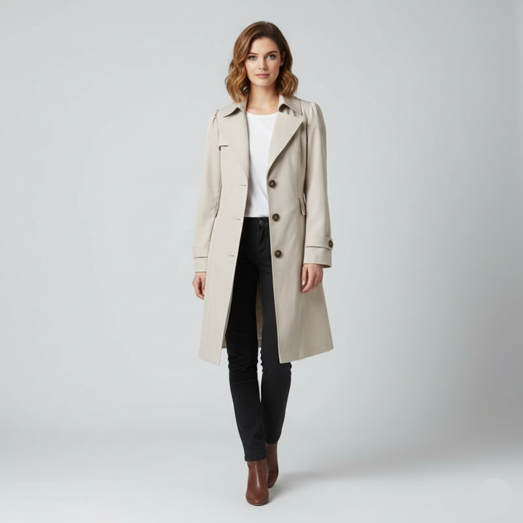 Damen Trenchcoat Chamora aus Hochwertigem Polyester – Modische Jacke für Business und Freizeit in Neutrale Farben, Größen M-5XL 0