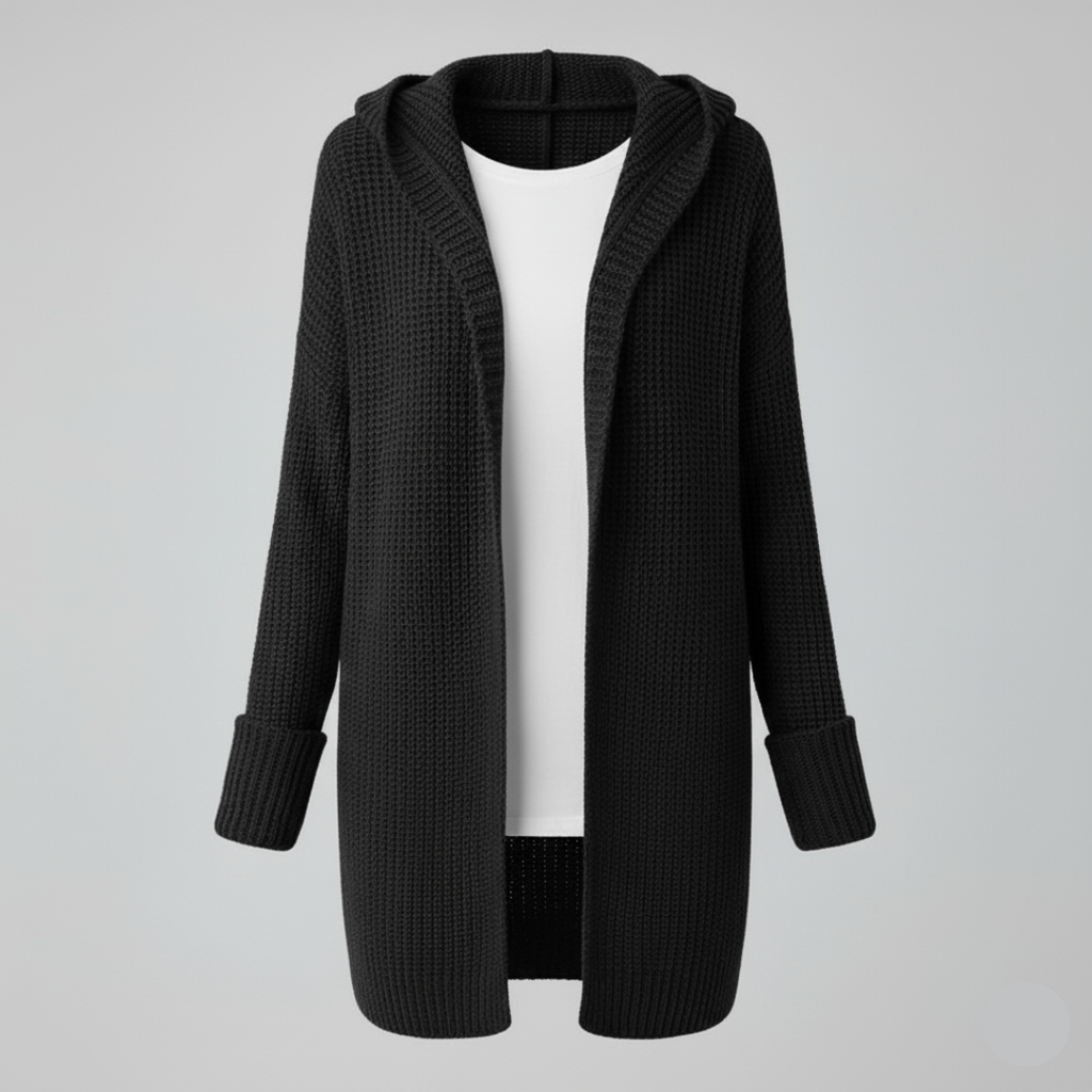 Kuscheliger Oversized Cardigan mit Kapuze für Damen – Stylischer Langarm Cardigan in Orange 0