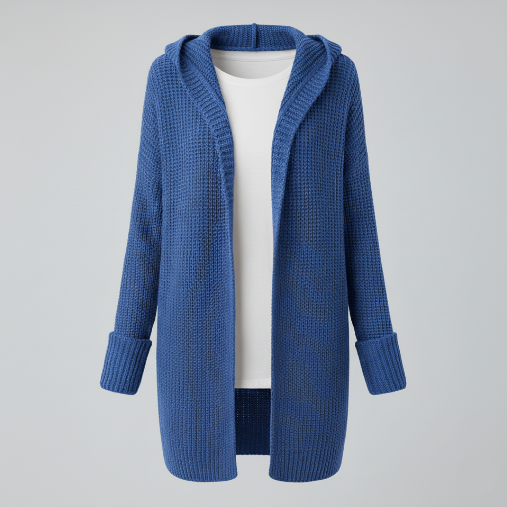 Kuscheliger Oversized Cardigan mit Kapuze für Damen – Stylischer Langarm Cardigan in Orange 0