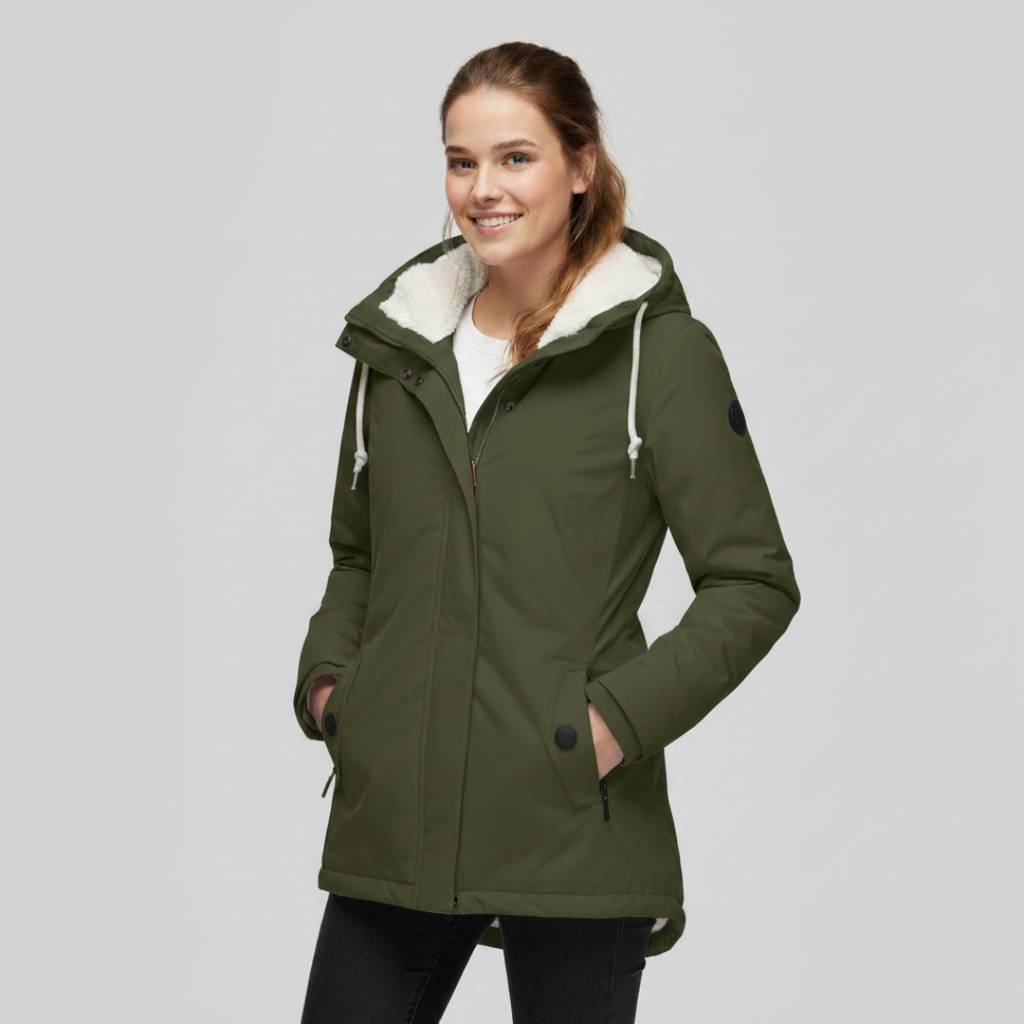 Katarine - Lange Wasserdichte Winterjacke mit Kapuze und Warmem Futter für Damen | Perfekt für Kalte Tage