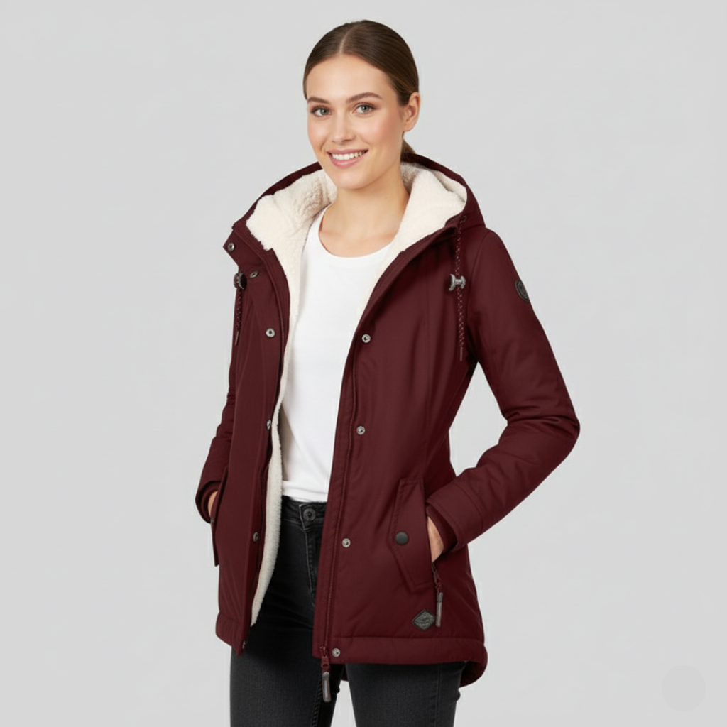 Katarine - Lange Wasserdichte Winterjacke mit Kapuze und Warmem Futter für Damen | Perfekt für Kalte Tage