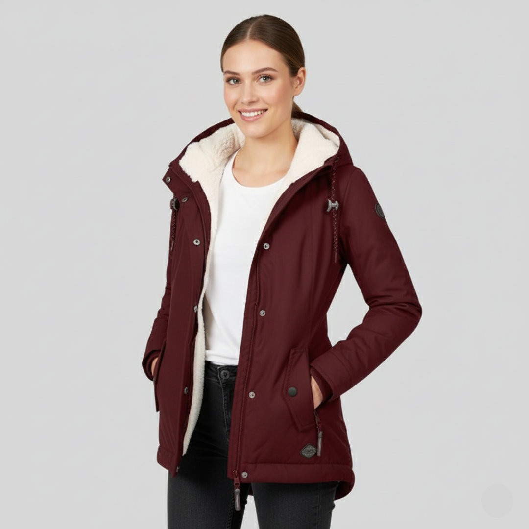 Katarine - Lange Wasserdichte Winterjacke mit Kapuze und Warmem Futter für Damen | Perfekt für Kalte Tage