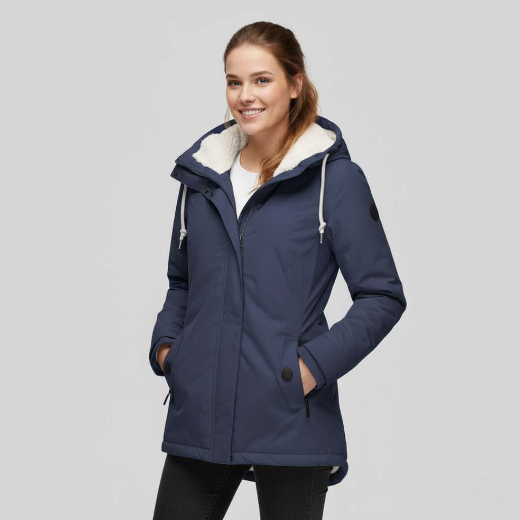 Katarine - Lange Wasserdichte Winterjacke mit Kapuze und Warmem Futter für Damen | Perfekt für Kalte Tage