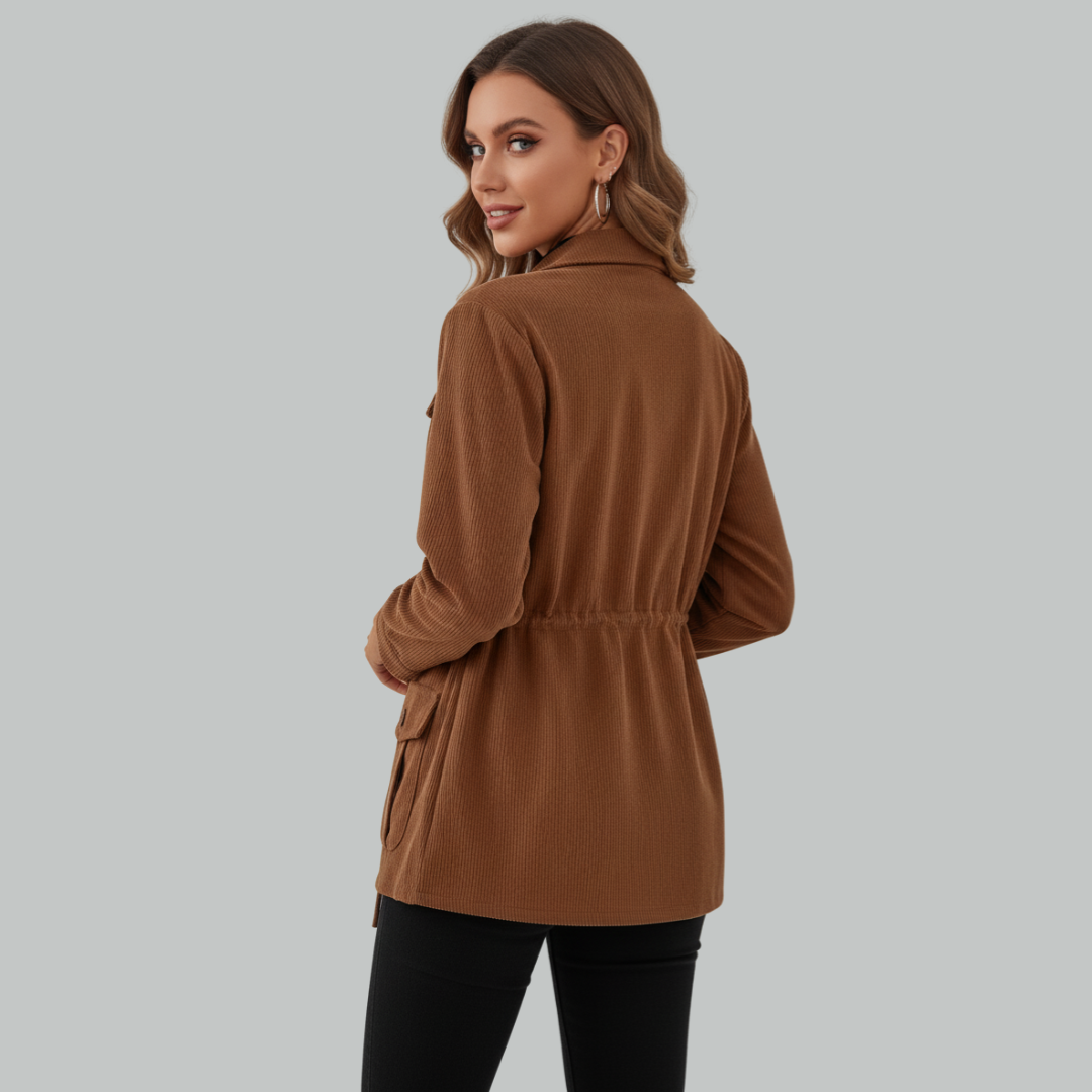 Marie - Damen Cordjacke mit Taschen | Trendige Herbstjacke für Frauen - Modische Damenjacke für den Herbst
