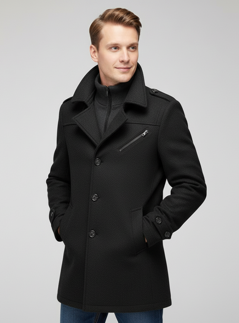 Alfeo - Eleganter Wintermantel aus Wollmischung | Stilvoller und Warmer Wollmantel für Damen und Herren