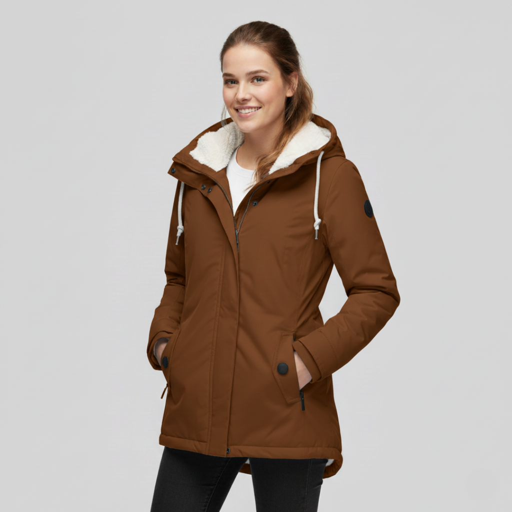 Katarine - Lange Wasserdichte Winterjacke mit Kapuze und Warmem Futter für Damen | Perfekt für Kalte Tage