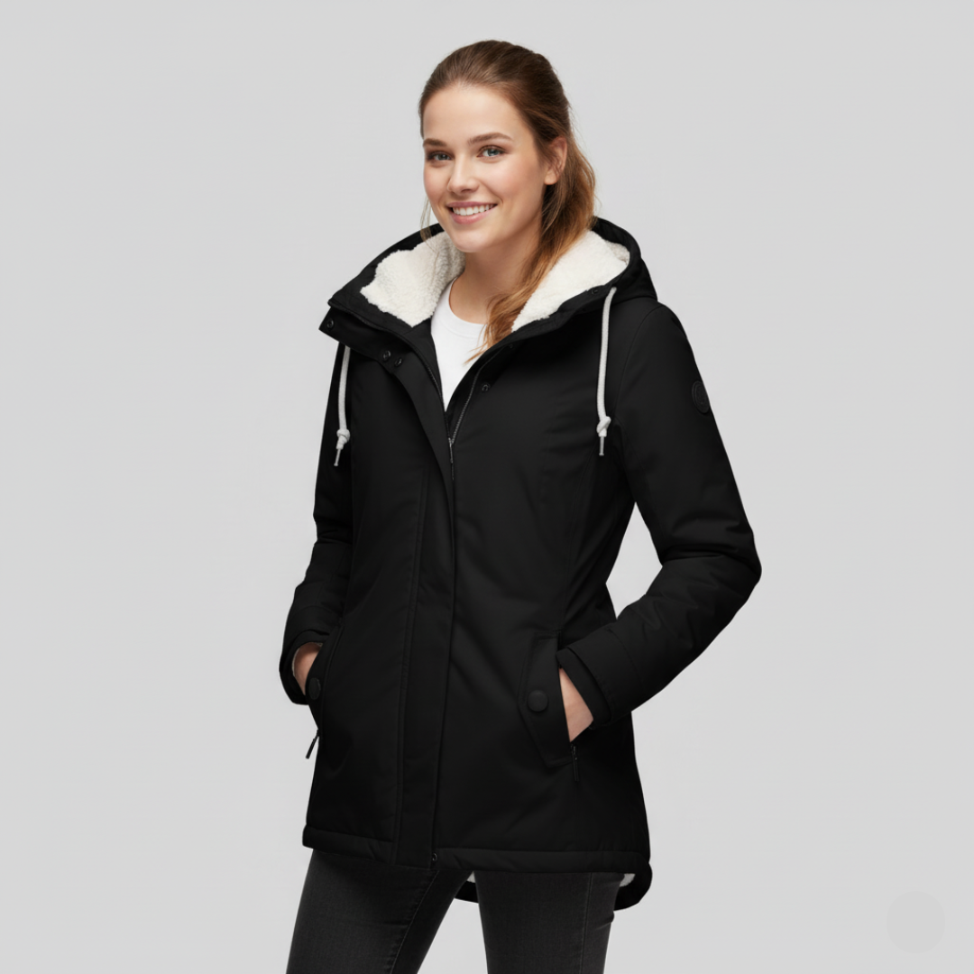Katarine - Lange Wasserdichte Winterjacke mit Kapuze und Warmem Futter für Damen | Perfekt für Kalte Tage